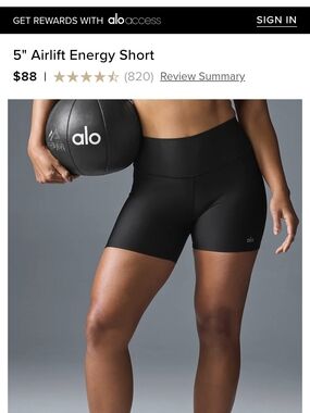 ALO Yoga Black 5" Airlift Energy Bike Shorts